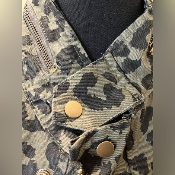 🆕Style hub cheetah print/dark green jkt/cinch waist adj/Pockets/Notchcollar - Picture 8 of 15